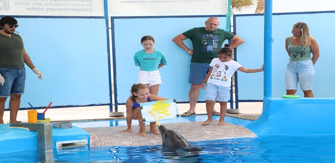 Playing with dolphin